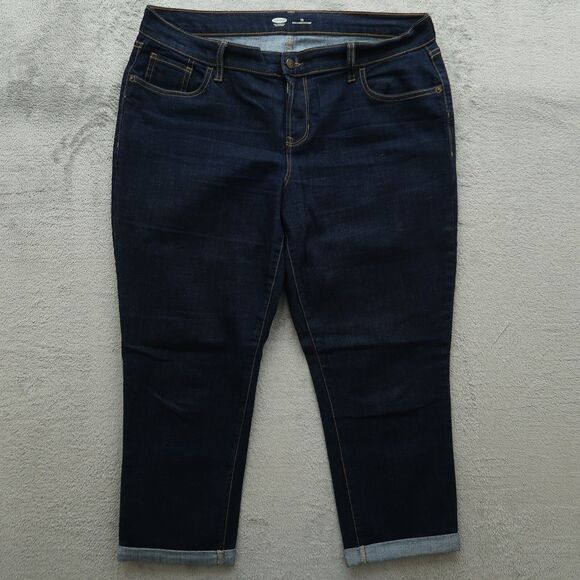 Old Navy Jeans Women's 14 Blue Mid-Rise Cuffed Skinny Denim Pant 24" Inseam - Picture 1 of 14